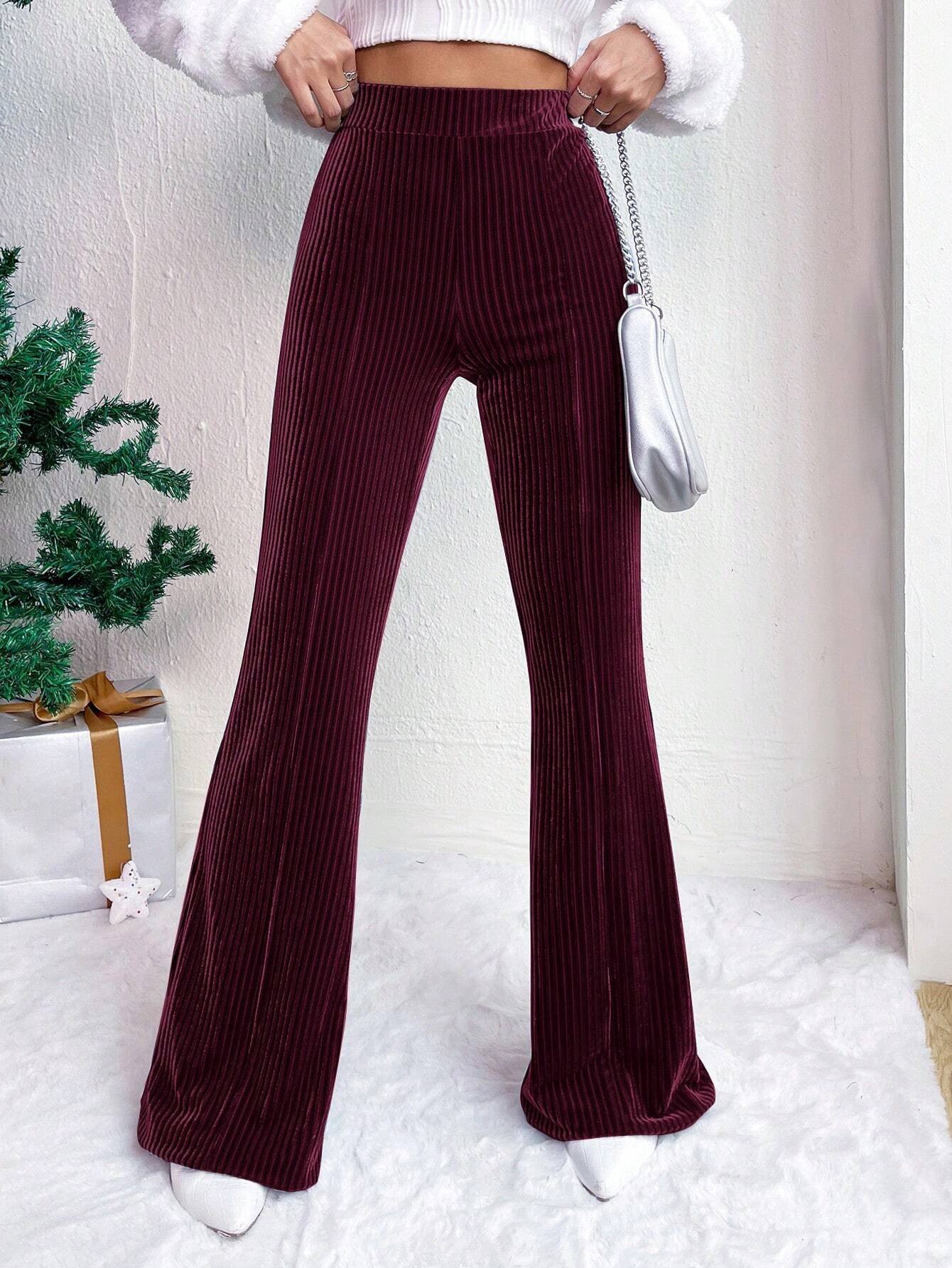 High Waist Lamp Wick Corduroy Bell-bottom Pants Wide Leg Women - Image 6