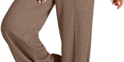 Women's Solid Color Casual Wide Leg Drawstring Elastic Waist Sweatpants