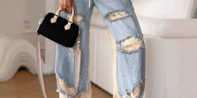 Fashion Ins European And American Street Stitching Pants