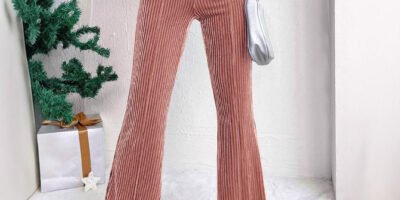 High Waist Lamp Wick Corduroy Bell-bottom Pants Wide Leg Women