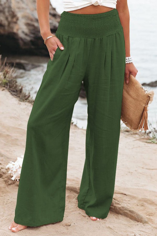 Women's Pants Casual Wide Leg Cotton Linen Loose Trousers - Image 7