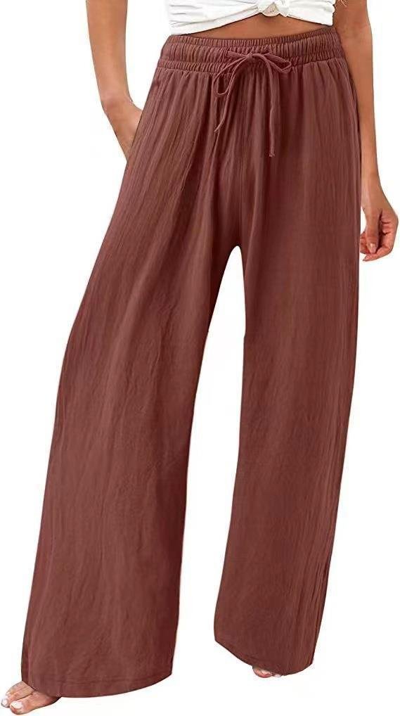Women's Cotton And Linen Wide-leg Beach Pants Casual Pants - Image 10