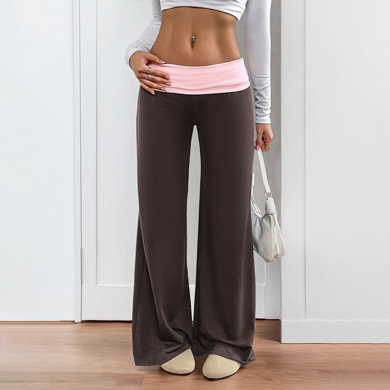 Women's Low Waist Color Matching Casual Sports Wide-leg Pants - Image 9