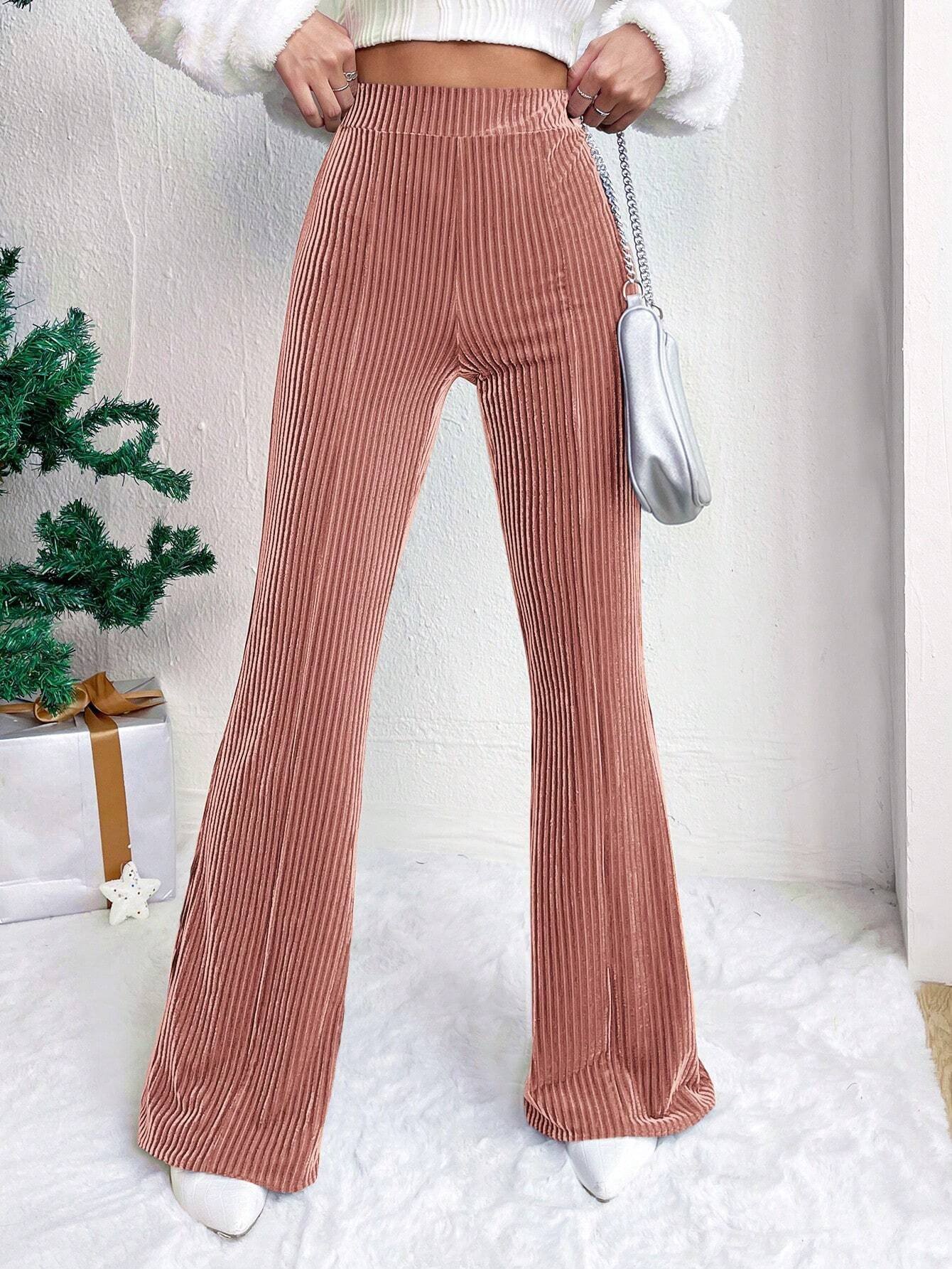 High Waist Lamp Wick Corduroy Bell-bottom Pants Wide Leg Women - Image 9