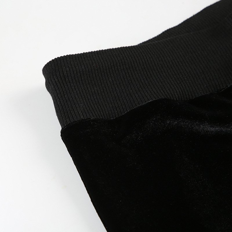 Drilling Low Waist Drawstring Patchwork Slimming Casual Pants - Image 6