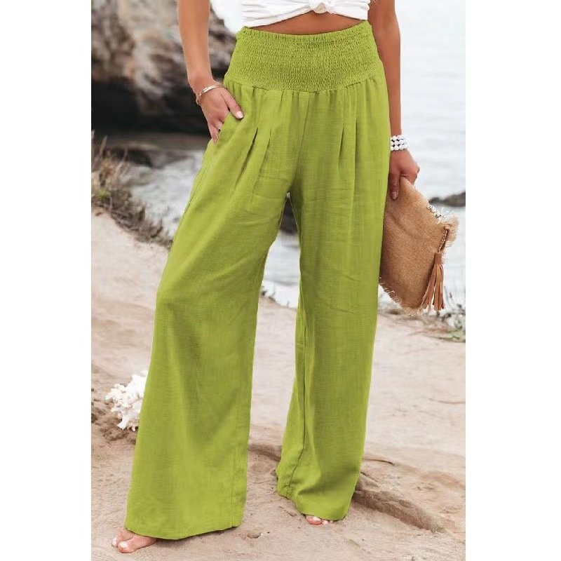 Women's Pants Casual Wide Leg Cotton Linen Loose Trousers - Image 10