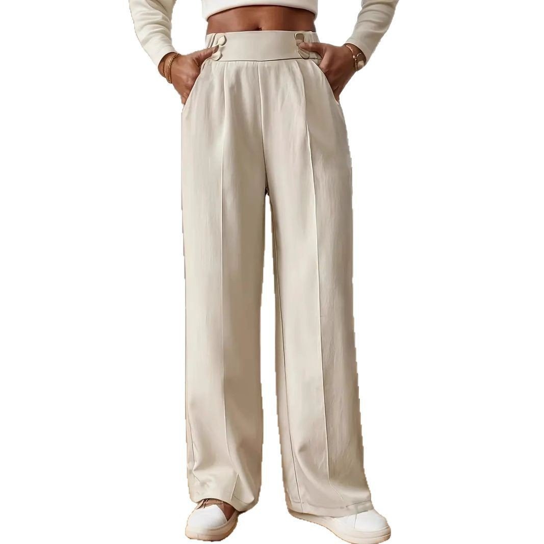 Straight-leg Pants Women's Special-interest Design Solid Color - Image 5
