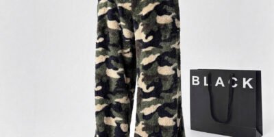New Casual Leopard Print Lace-up Wide-leg Pants