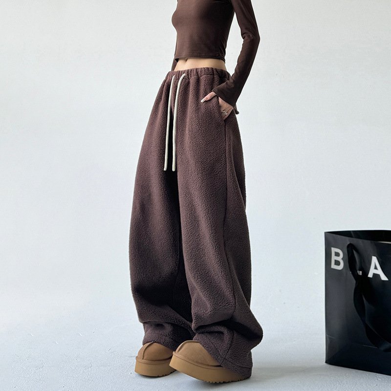 Cashmere Warm Wide-leg Pants For Women Winter - Image 7