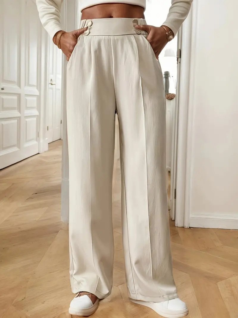 Straight-leg Pants Women's Special-interest Design Solid Color - Image 6