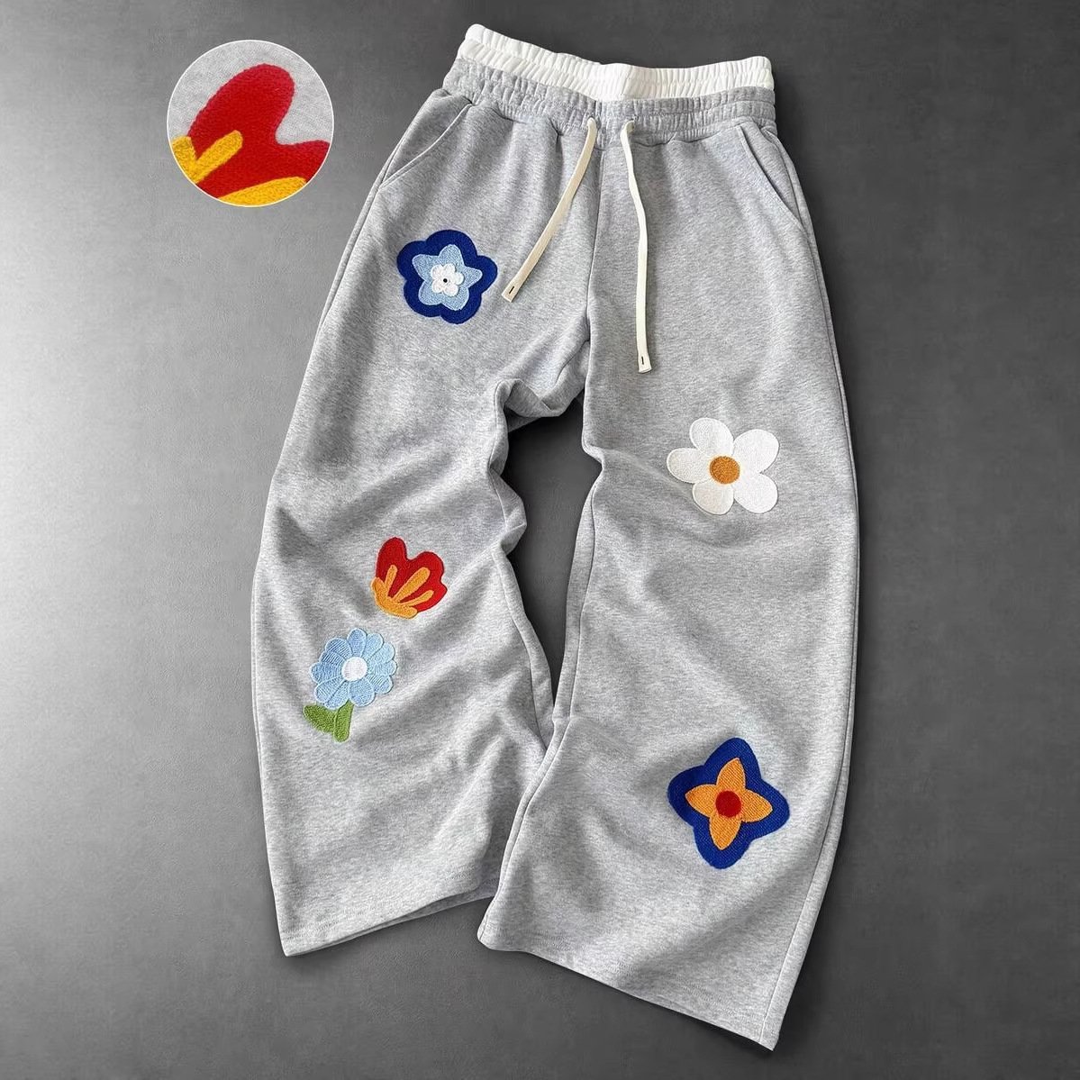 Womens And Mens Loose-fitting Straight-leg Sports Pants