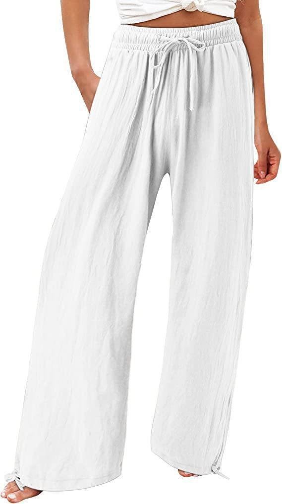 Women's Cotton And Linen Wide-leg Beach Pants Casual Pants - Image 6