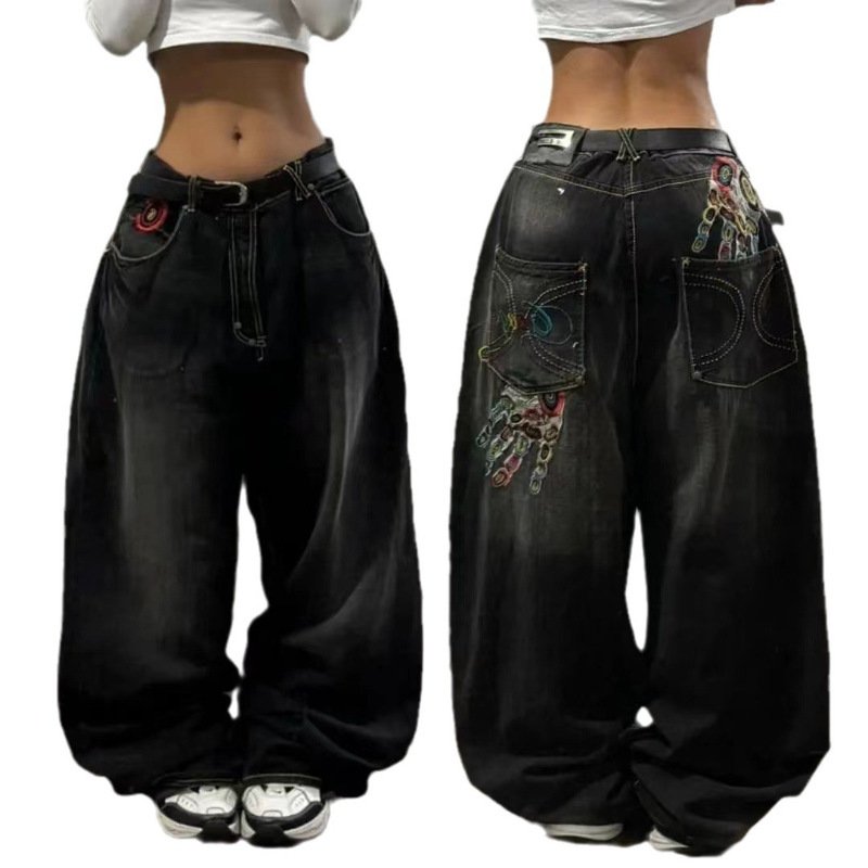 American Retro Couple Wide Leg Jeans - Image 5
