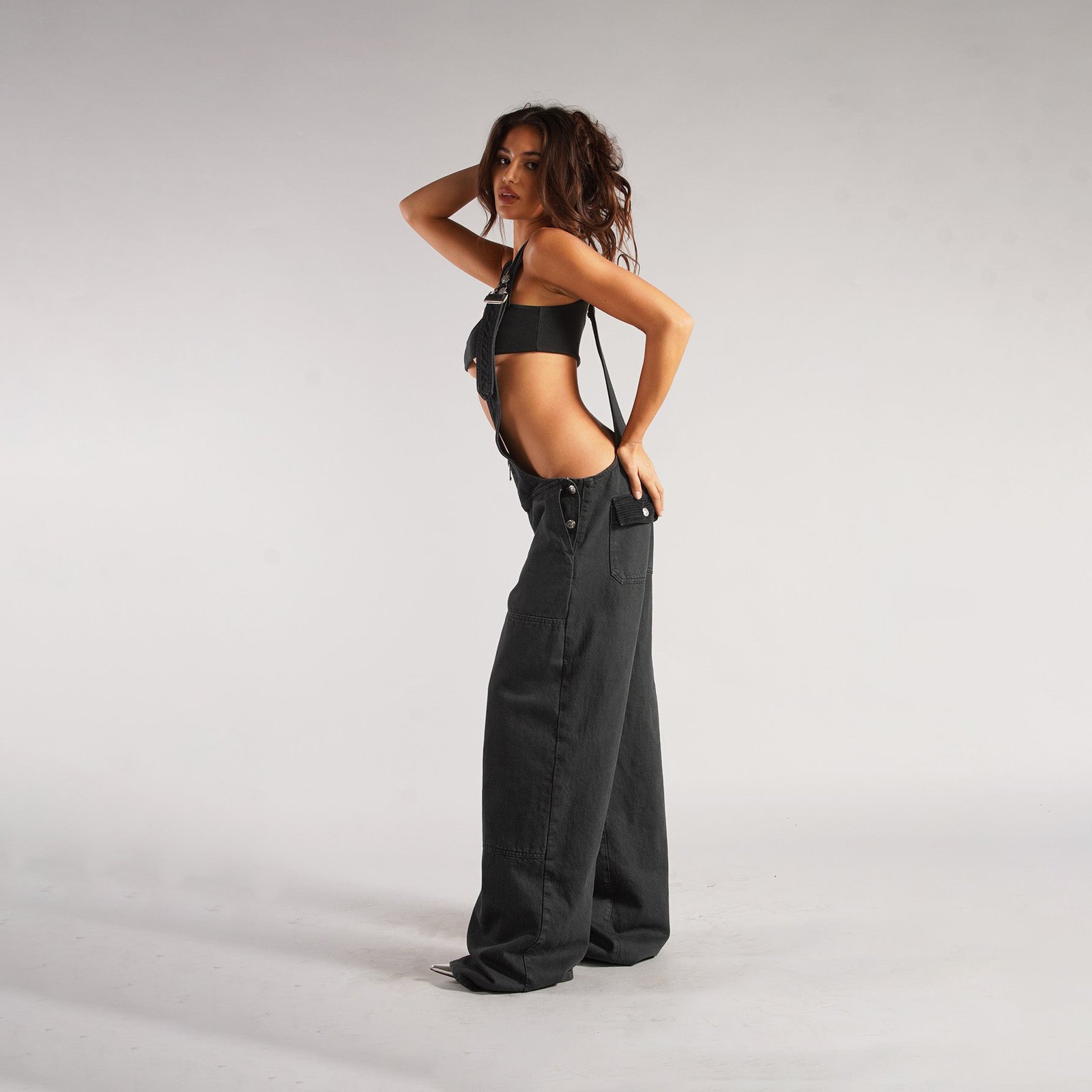 Y2K Zipper Denim Overalls With Pockets Fashion Loose Suspender Jumpsuit Streetwear Jeans Pants Womens Clothing - Image 9